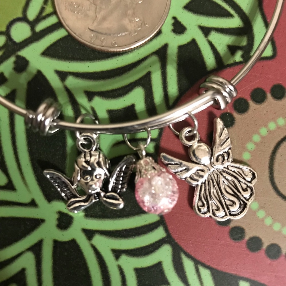 Silver Angel Charm Bracelet -nickel free